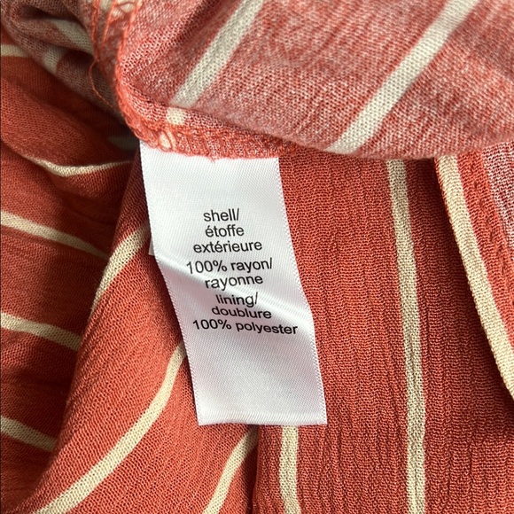 Striped Salmon Maxi Dress with pockets - Picture 6 of 6